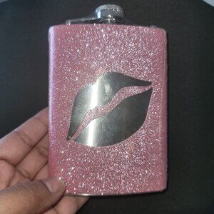 Pink glitter flask